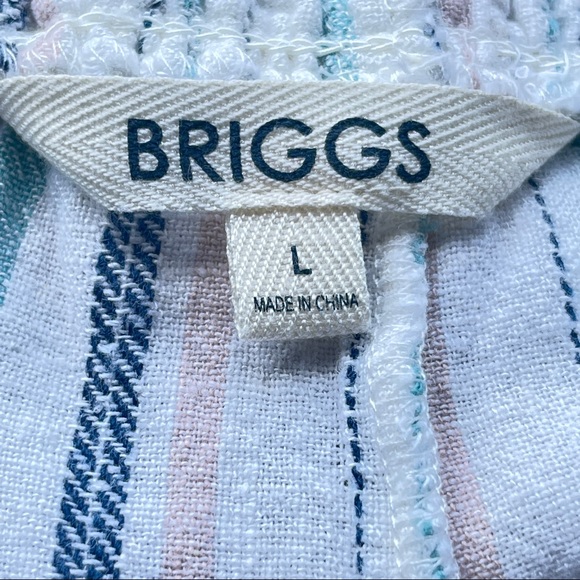 Briggs Linen/Rayon Striped Summer Shorts Women's Size L - Picture 3 of 4